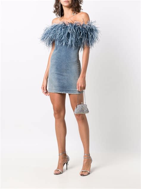 saint laurent feather dress